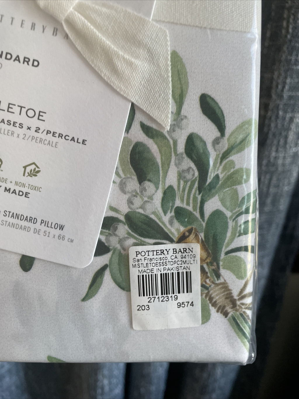 pottery barn Holiday Pillowcase Christmas party Mistletoe Disney gift SET 2