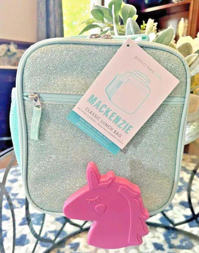 Pottery Barn School LUNCH BOX BAG Disney glitter Frozen girl+ Unicorn pink ?? -