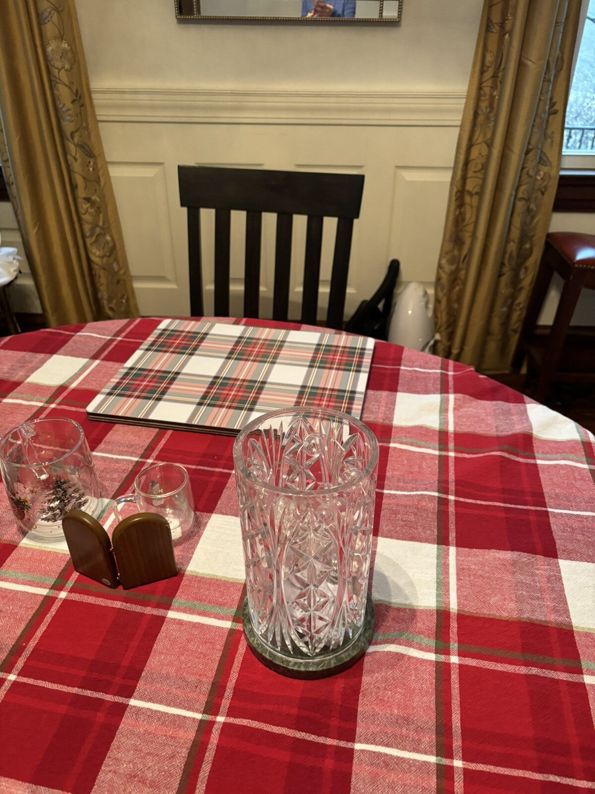 Pottery Barn Disney holiday PLAID placemat Stewart Birthday Country party kid a