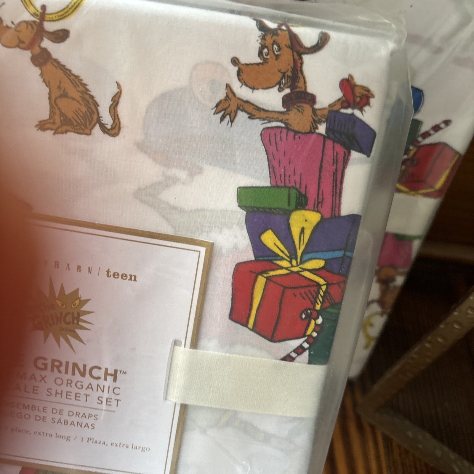 Pottery Barn GRINCH Disney TWIN SHEET SET Dr Seuss kid holiday party school '