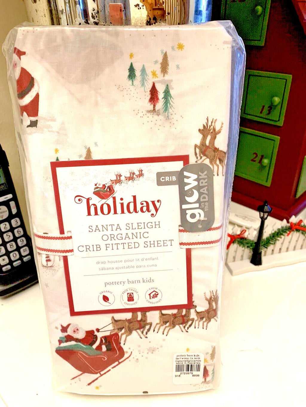 Pottery Barn holiday baby Crib Sheet Christmas Rudolph Disney party gift kids -