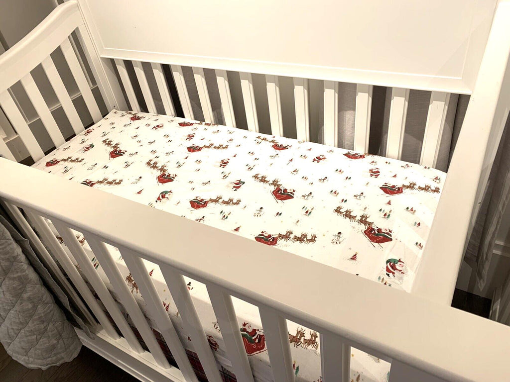 Pottery Barn holiday baby Crib Sheet Christmas Rudolph Disney party gift kids -