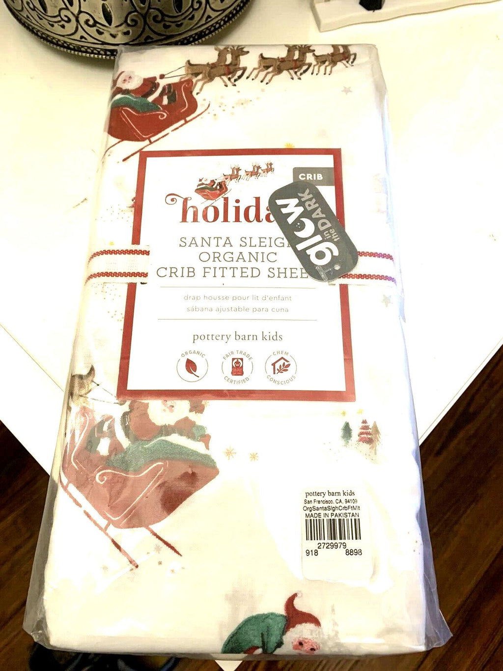 Pottery Barn holiday baby Crib Sheet Christmas Rudolph Disney party gift kids -