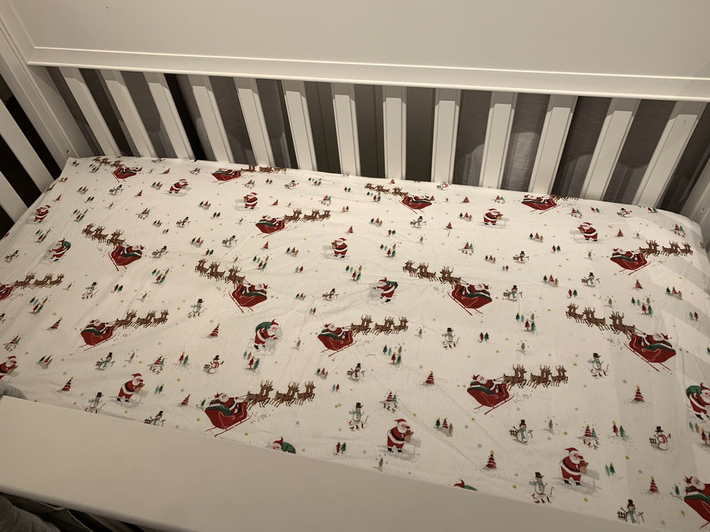 Pottery Barn holiday baby Crib Sheet Christmas Rudolph Disney party gift kids -