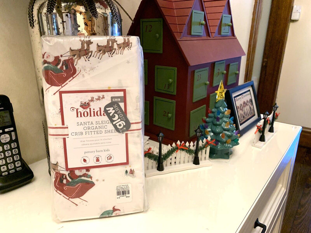 Pottery Barn holiday baby Crib Sheet Christmas Rudolph Disney party gift kids -