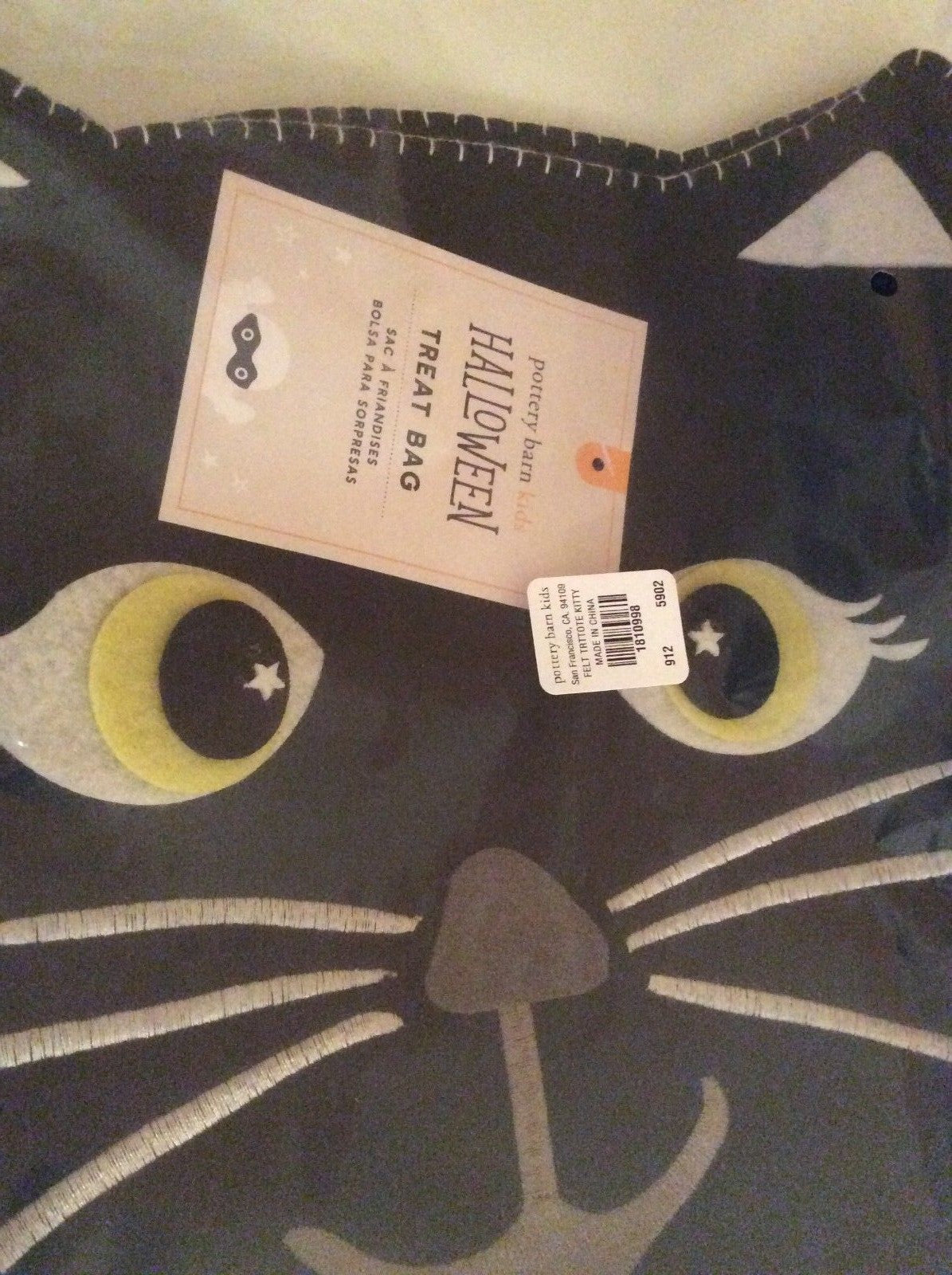 Pottery barn Disney Treat bag holiday halloween kitty cat school gift pumpkin [