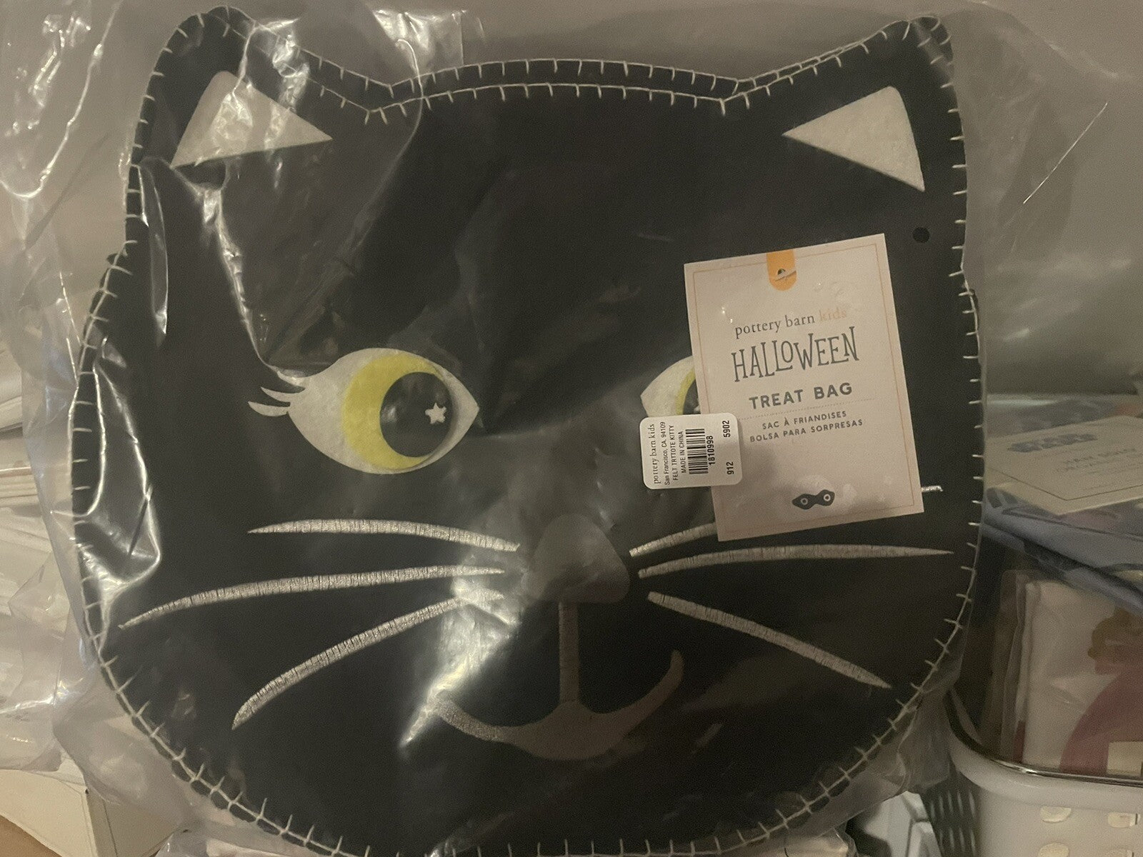 Pottery barn Disney Treat bag holiday halloween kitty cat school gift pumpkin [