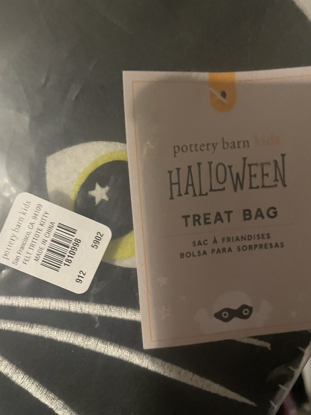 Pottery barn Disney Treat bag holiday halloween kitty cat school gift pumpkin [