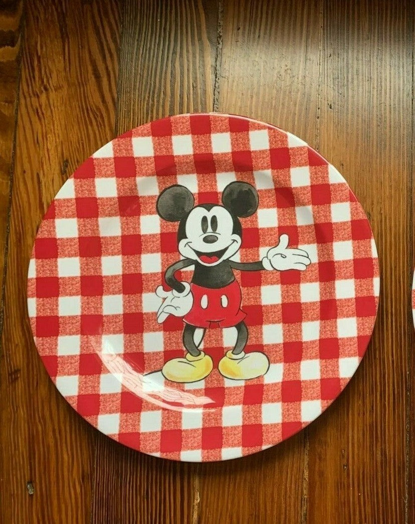 Pottery Barn Mickey Mouse Plate Holiday Disney + Utensil Christmas School Kid 1