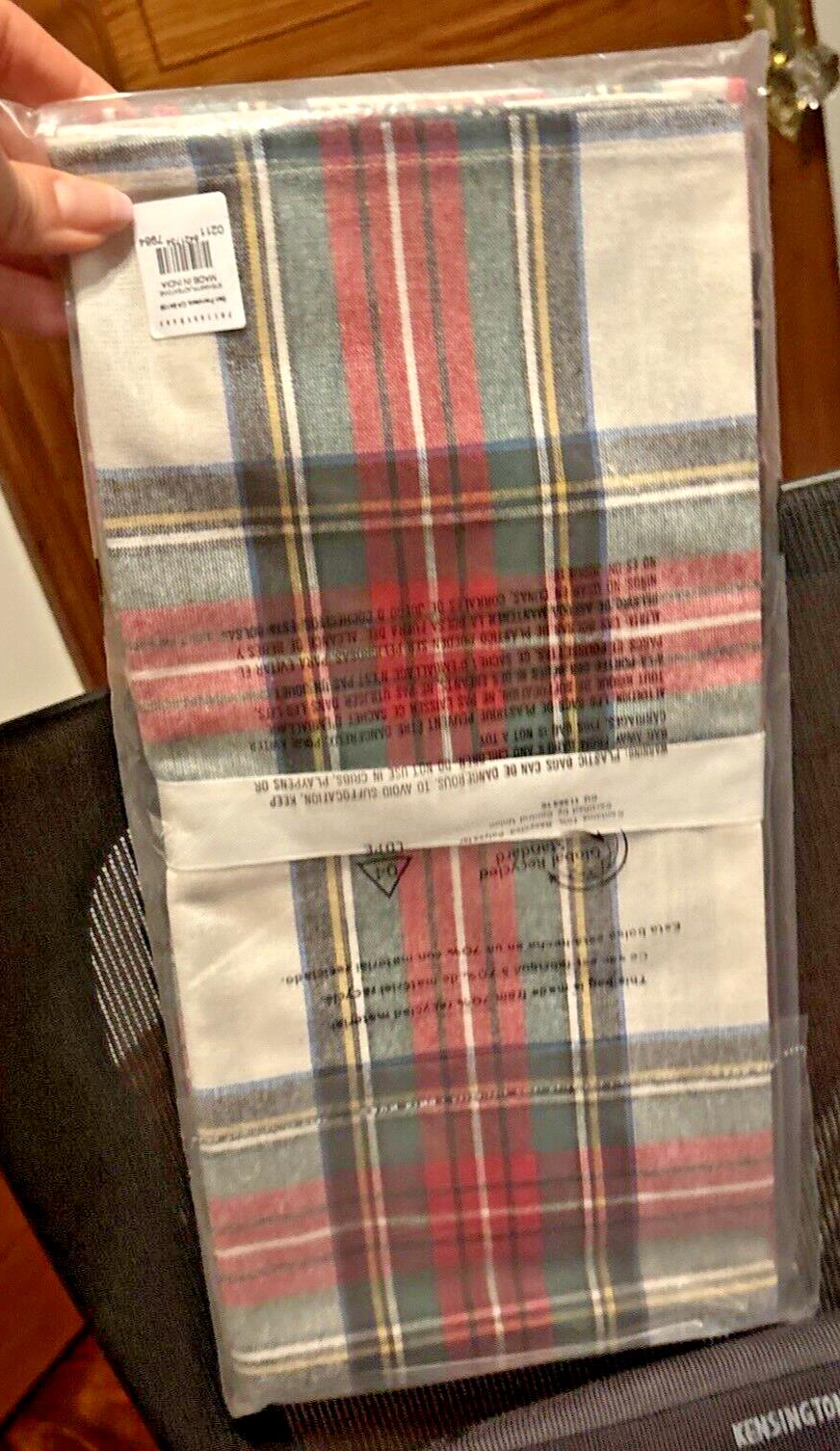 Pottery Barn Christmas Disney Plaid Stewart Towel Holiday SET 2 gift party kid n