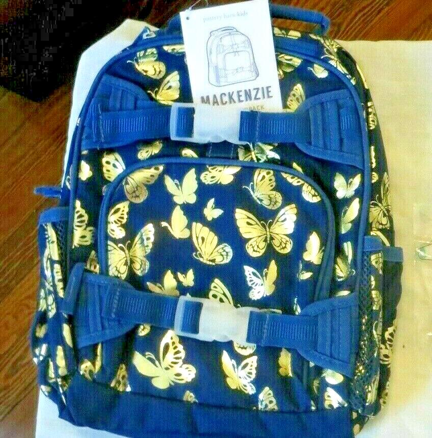 Disney School Pottery barn BACKPACK glitter Butterflies+Utensil Set bag ?? .