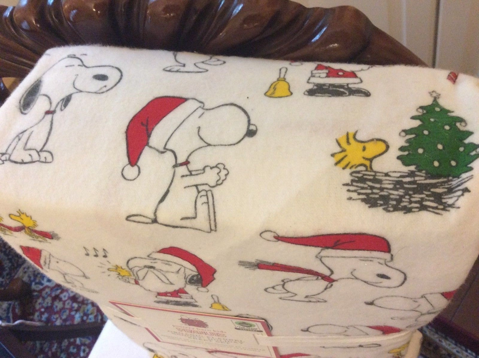 Snoopy Pottery barn Peanuts TWIN Sheet SET Disney+Sham Holiday Party Christmas '