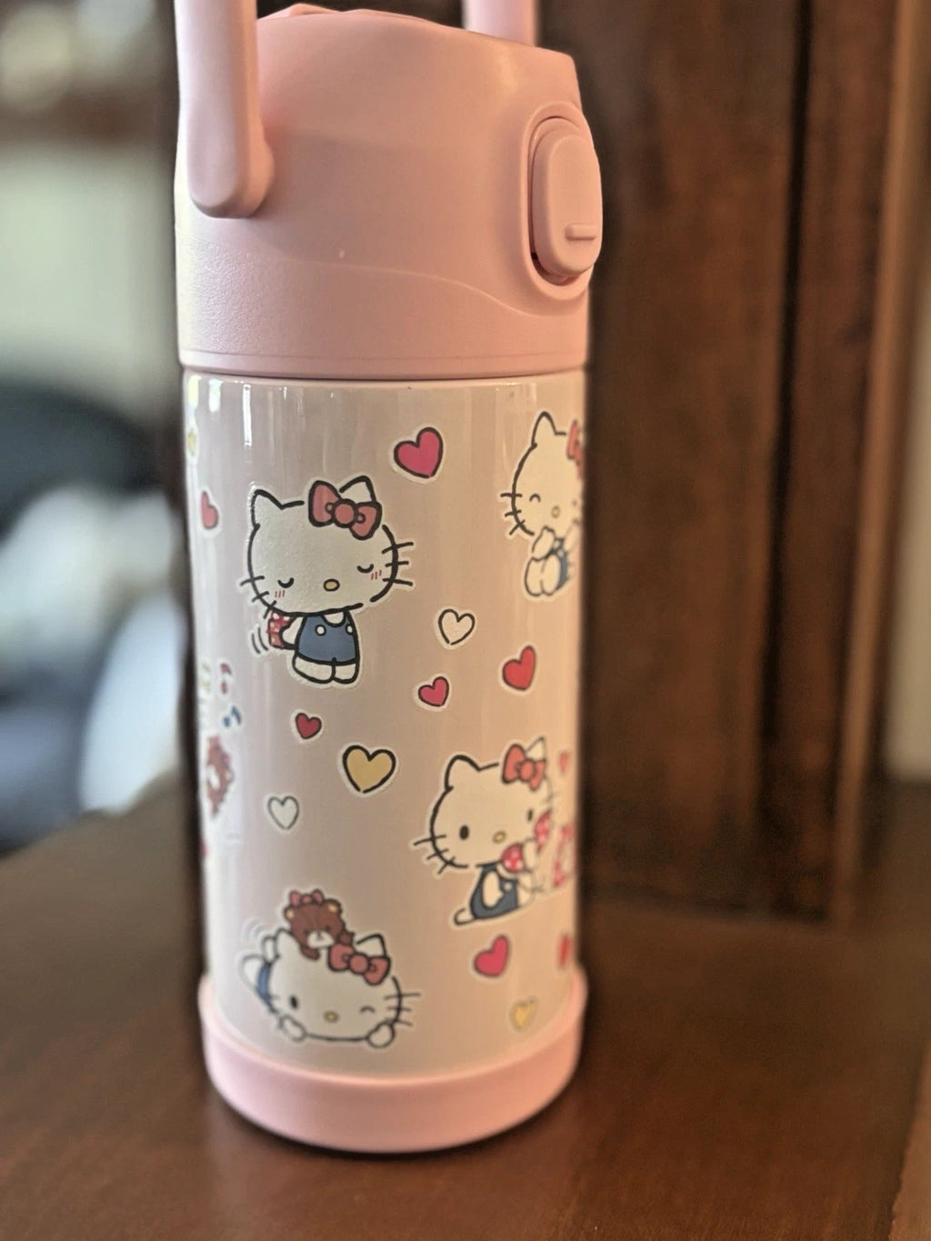 Pottery barn school HELLO KITTY WATER Bottle Disney travel girl PINK cat pre k {