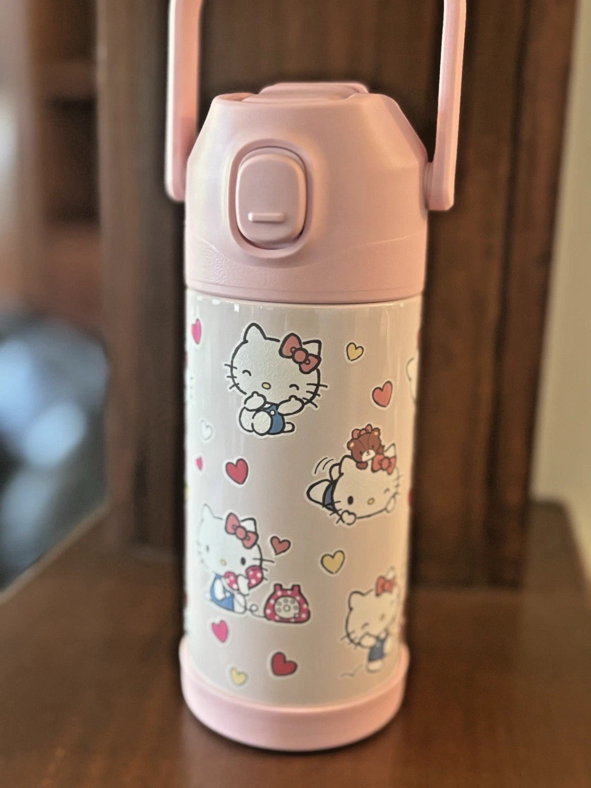 Pottery barn school HELLO KITTY WATER Bottle Disney travel girl PINK cat pre k {