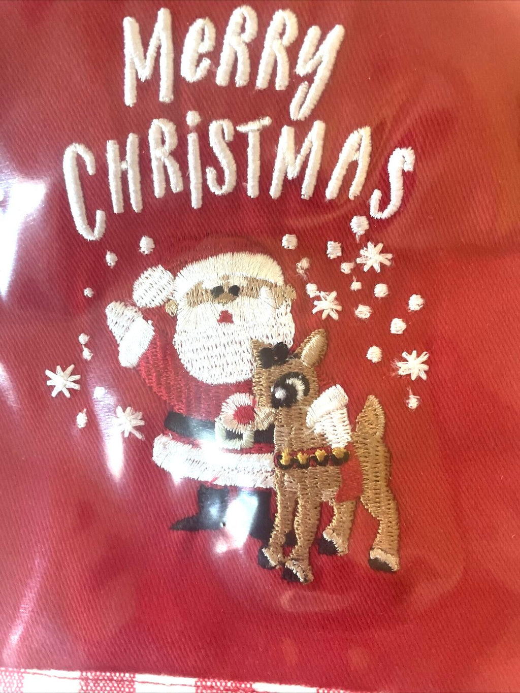 Pottery Barn holiday Rudolph Disney Santa Napkin+Utensil Christmas party SET =