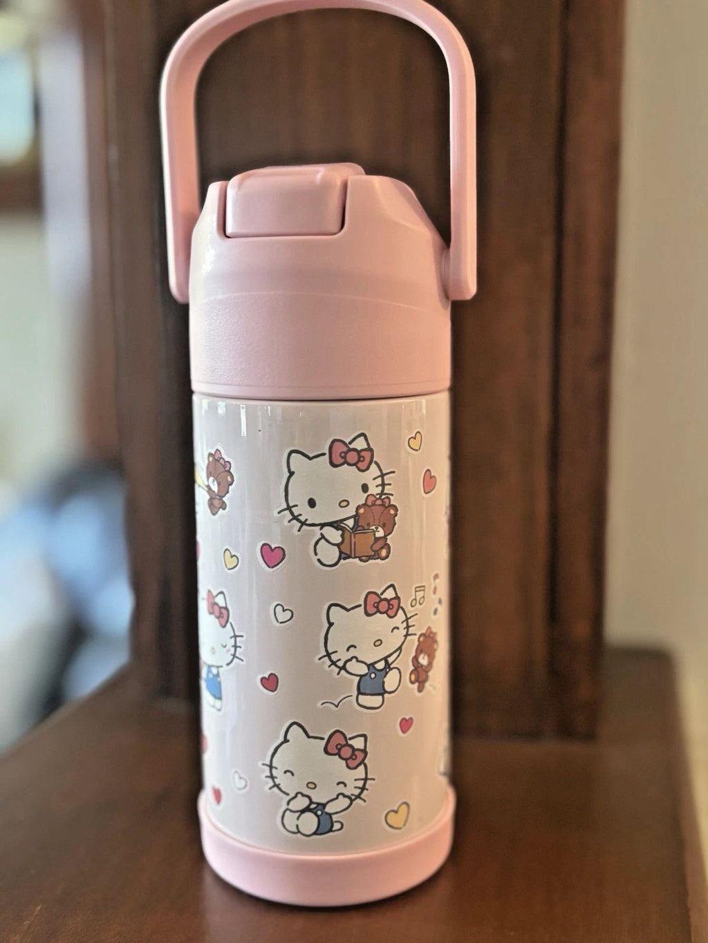 Pottery barn school HELLO KITTY WATER Bottle Disney travel girl PINK cat pre k {