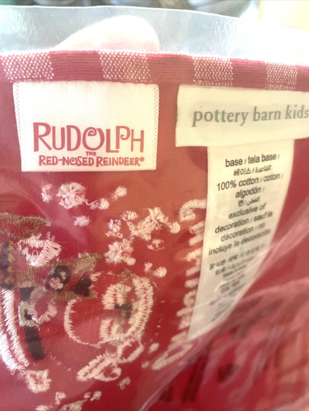 Pottery Barn holiday Rudolph Disney Santa Napkin+Utensil Christmas party SET =