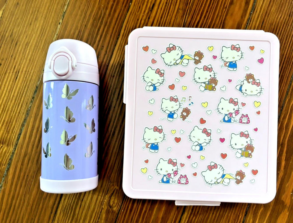 Pottery barn school HELLO KITTY Bento BOX LUNCH WATER Disney travel girl PINK