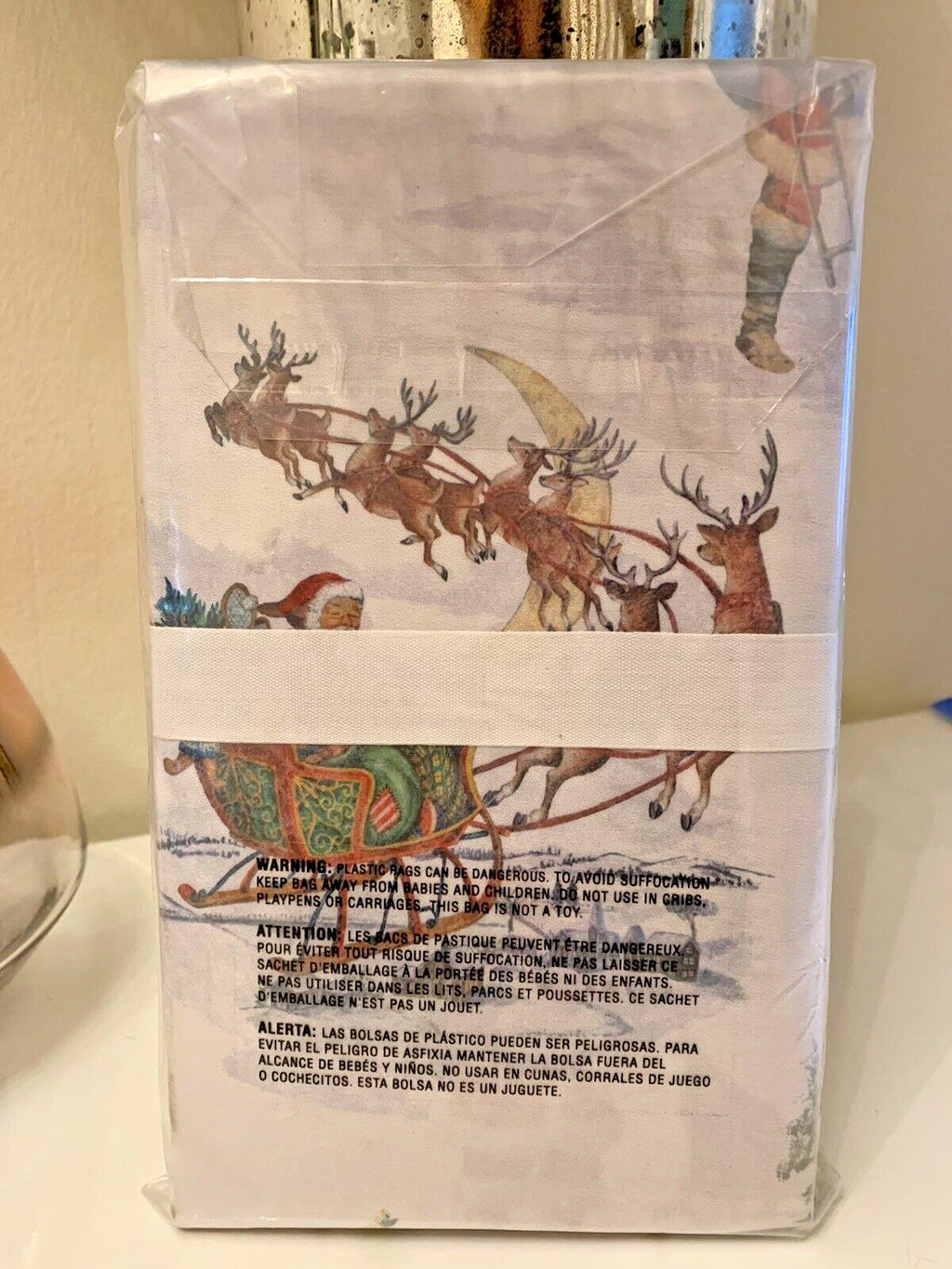 Pottery Barn Holiday Christmas Disney Santa Nostalgic pillowcase Rudolph Set 2 ]