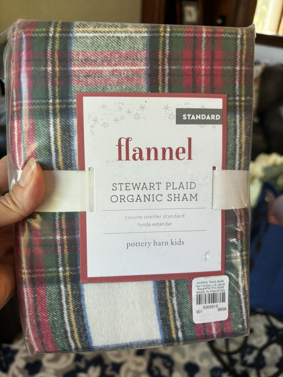Pottery Barn holiday Disney PLAID Pillow SHAM cover Christmas party Stewart m