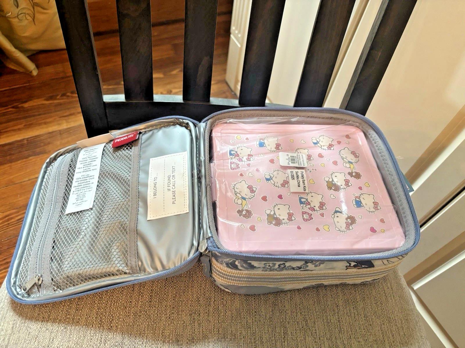 Pottery barn school HELLO KITTY Bento BOX LUNCH WATER Disney travel girl PINK