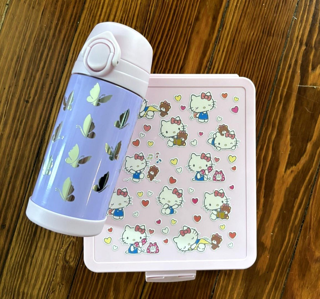Pottery barn school HELLO KITTY Bento BOX LUNCH WATER Disney travel girl PINK