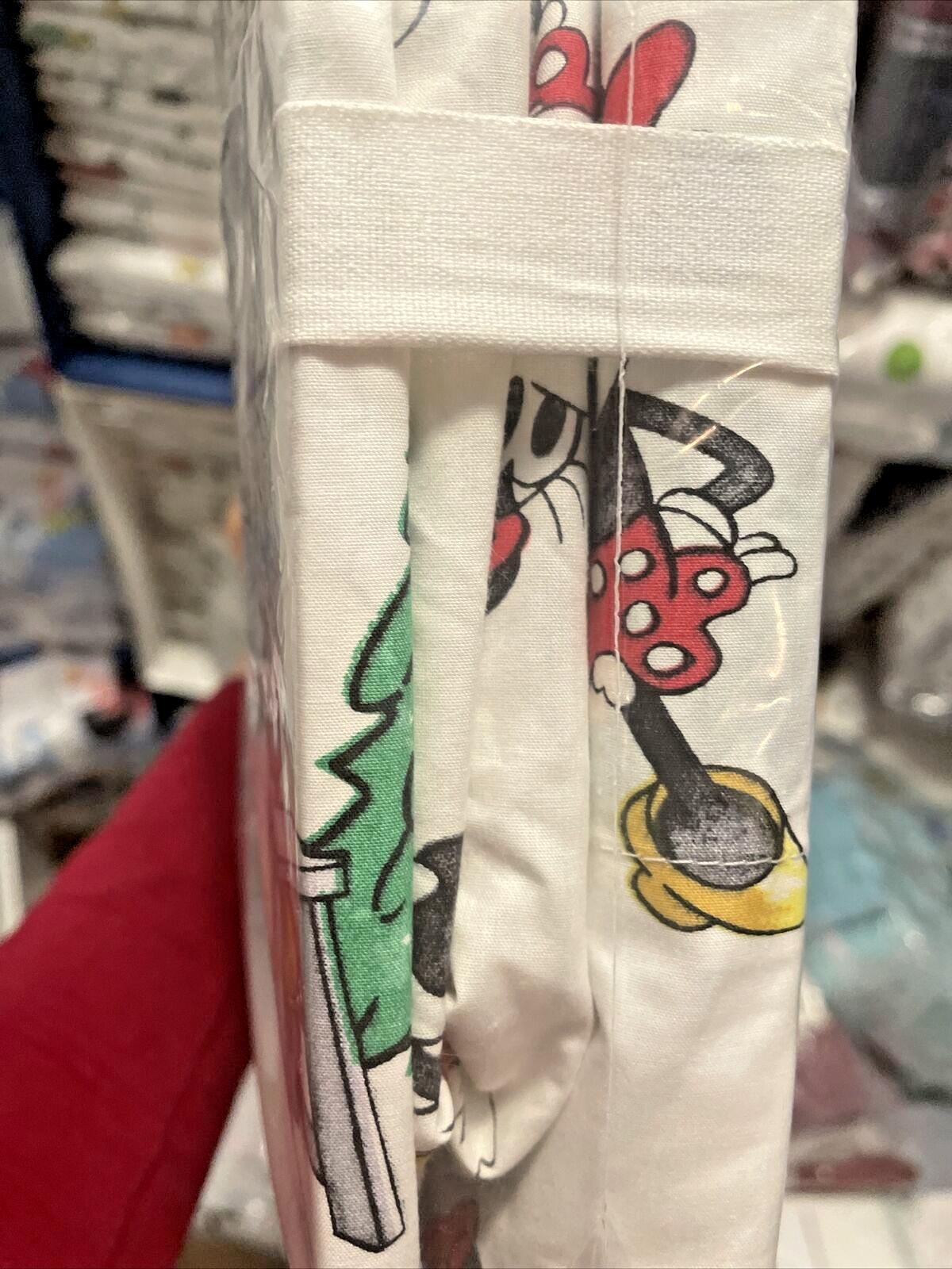Pottery Barn Disney holiday Mickey Mouse Christmas party TWIN SHEET SET Kid Gift