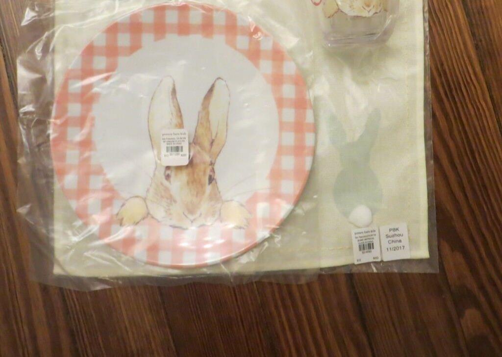 Pottery Barn Disney school Plate napkin Beatrix Bunny Peter rabbit holiday m