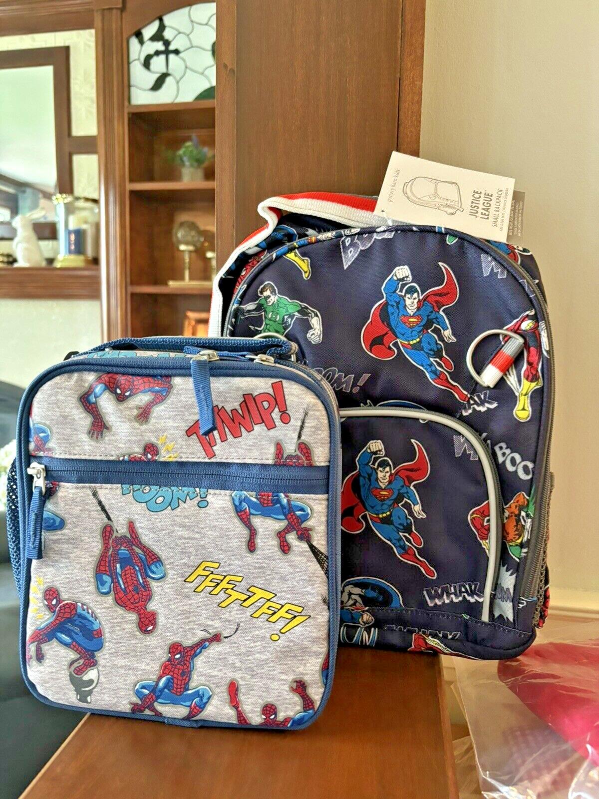 Pottery Barn school Disney backpack Marvel Avengers + Spider-Man Lunch Box Bag .