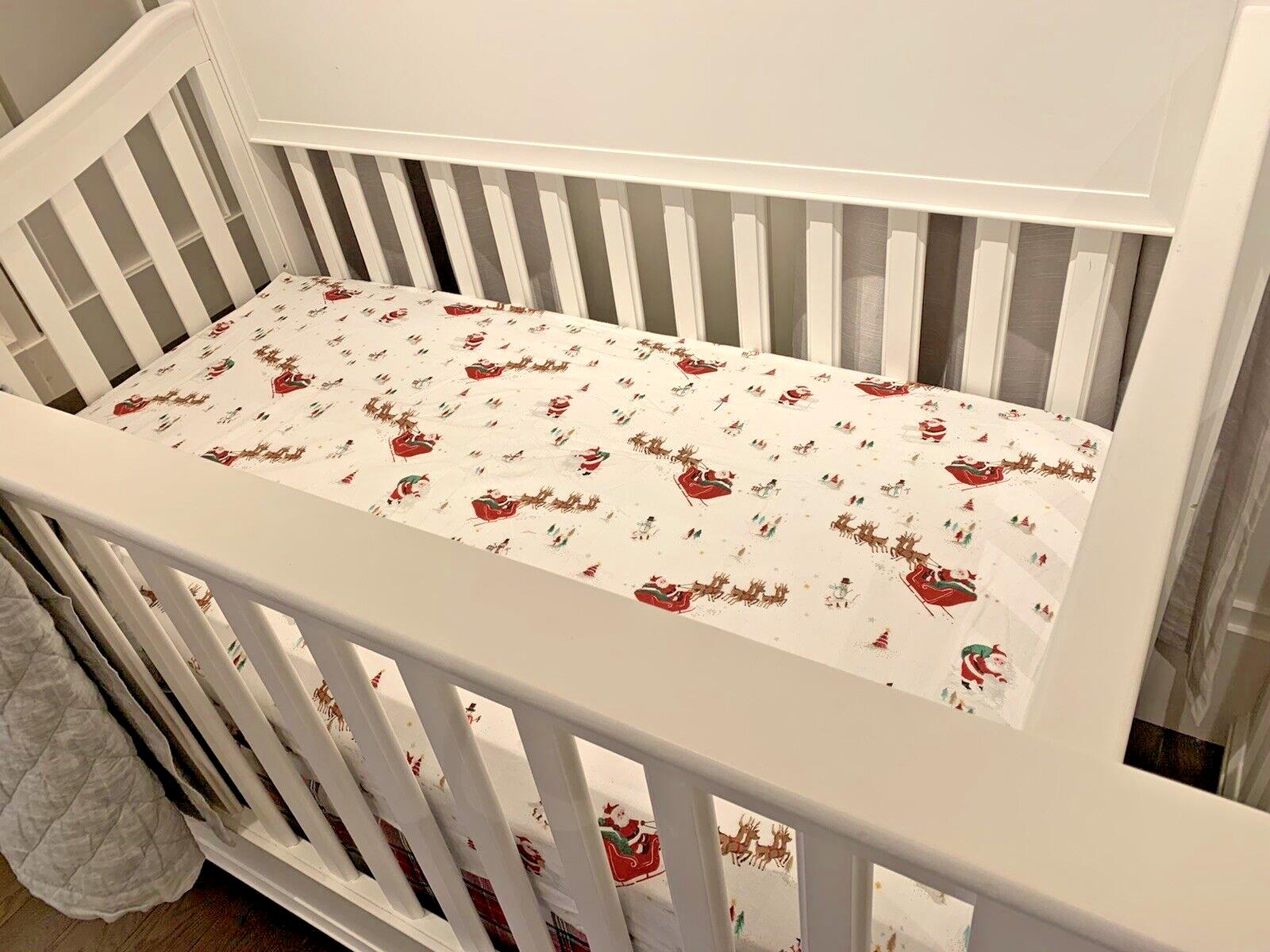 Pottery Barn Holiday Crib Toddler bed sheet Christmas Rudolph Seuss Disney kid [