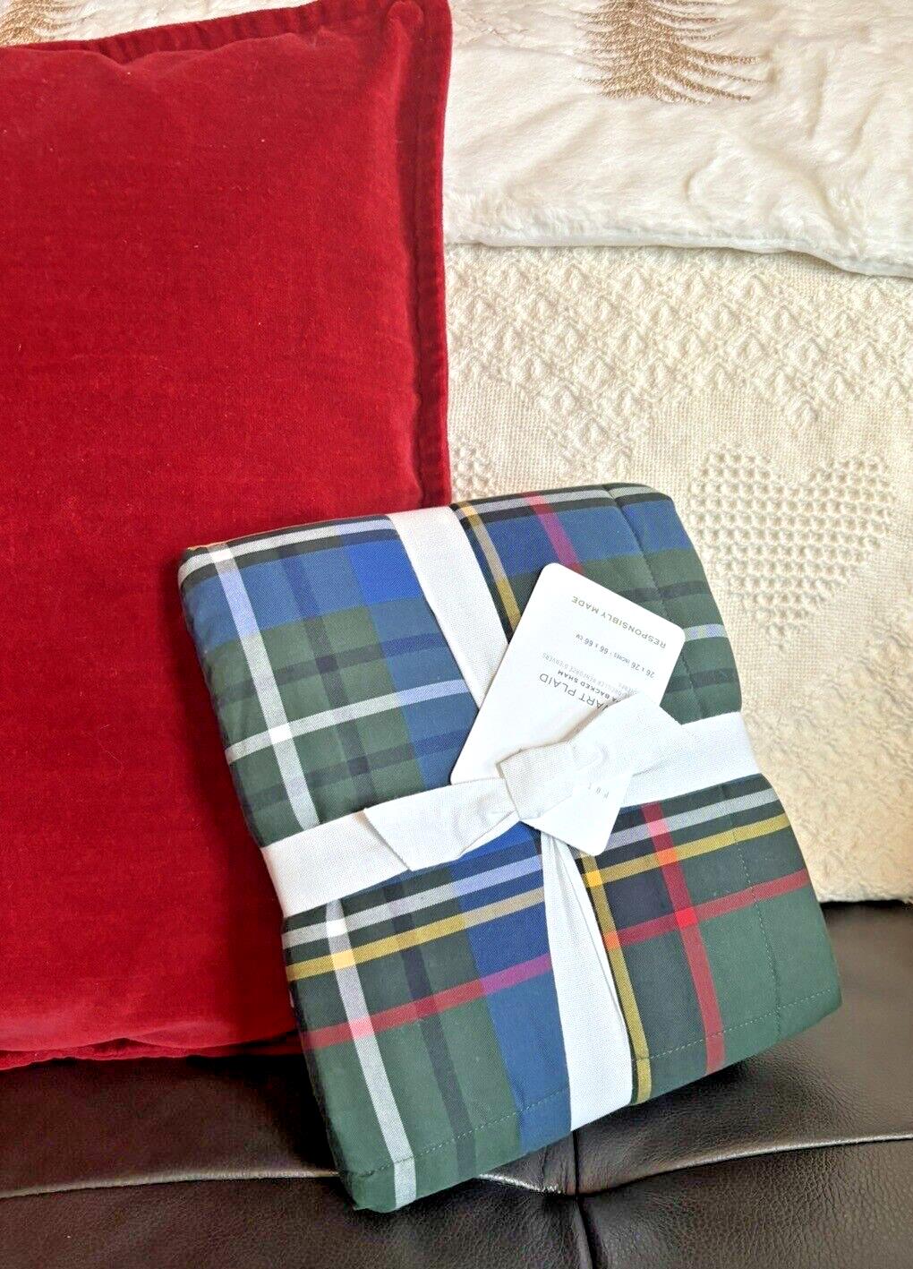 Pottery Barn Plaid Stewart Disney Pillow cover sham holiday Christmas Kid