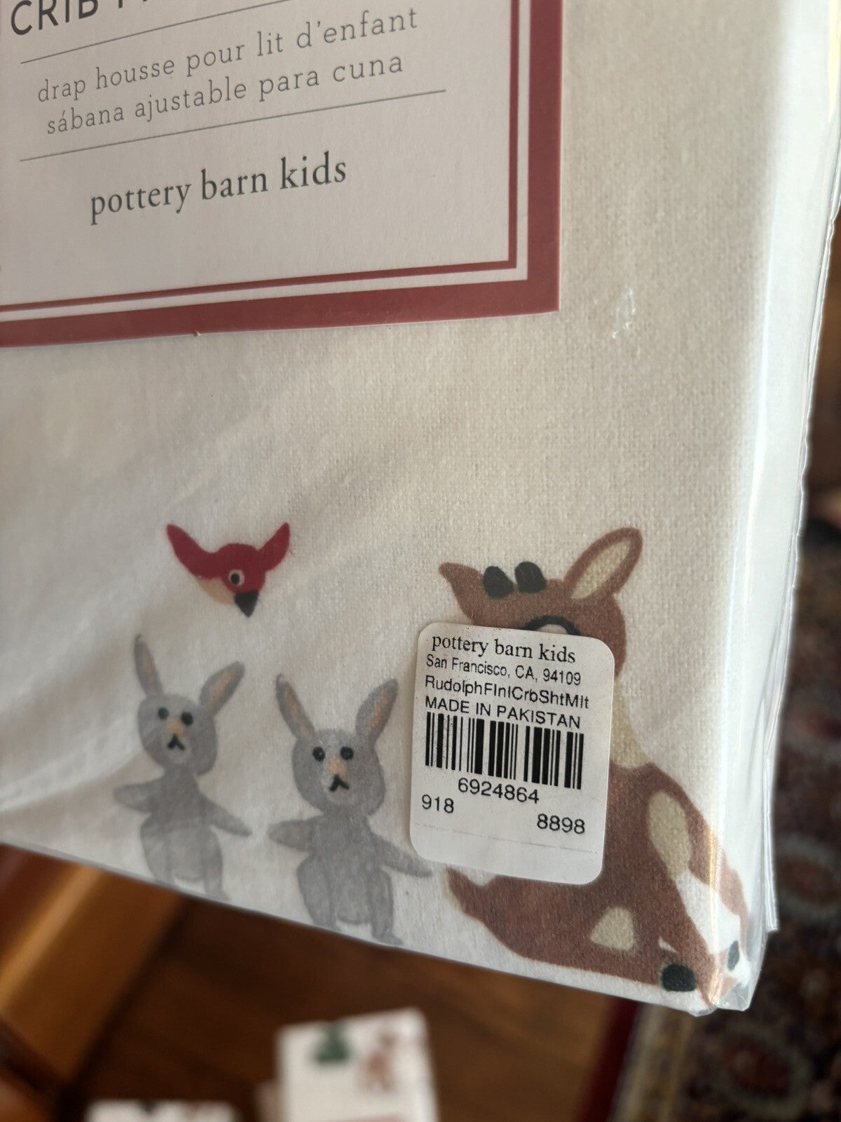 Pottery barn Holiday Crib Toddler baby Rudolph BED SHEET PILLOWCASE kid SET 2 '