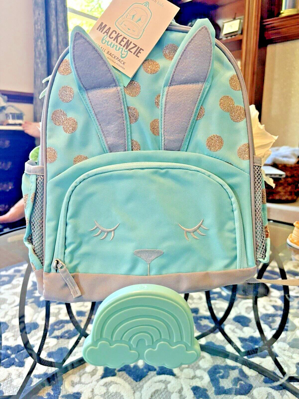 Pottery barn school kids School glitter BACKPACK rainbow travel Bag Girl kid?? .