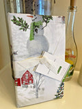 Pottery Barn Christmas Snowman village holiday country santa pillowcase SET 2