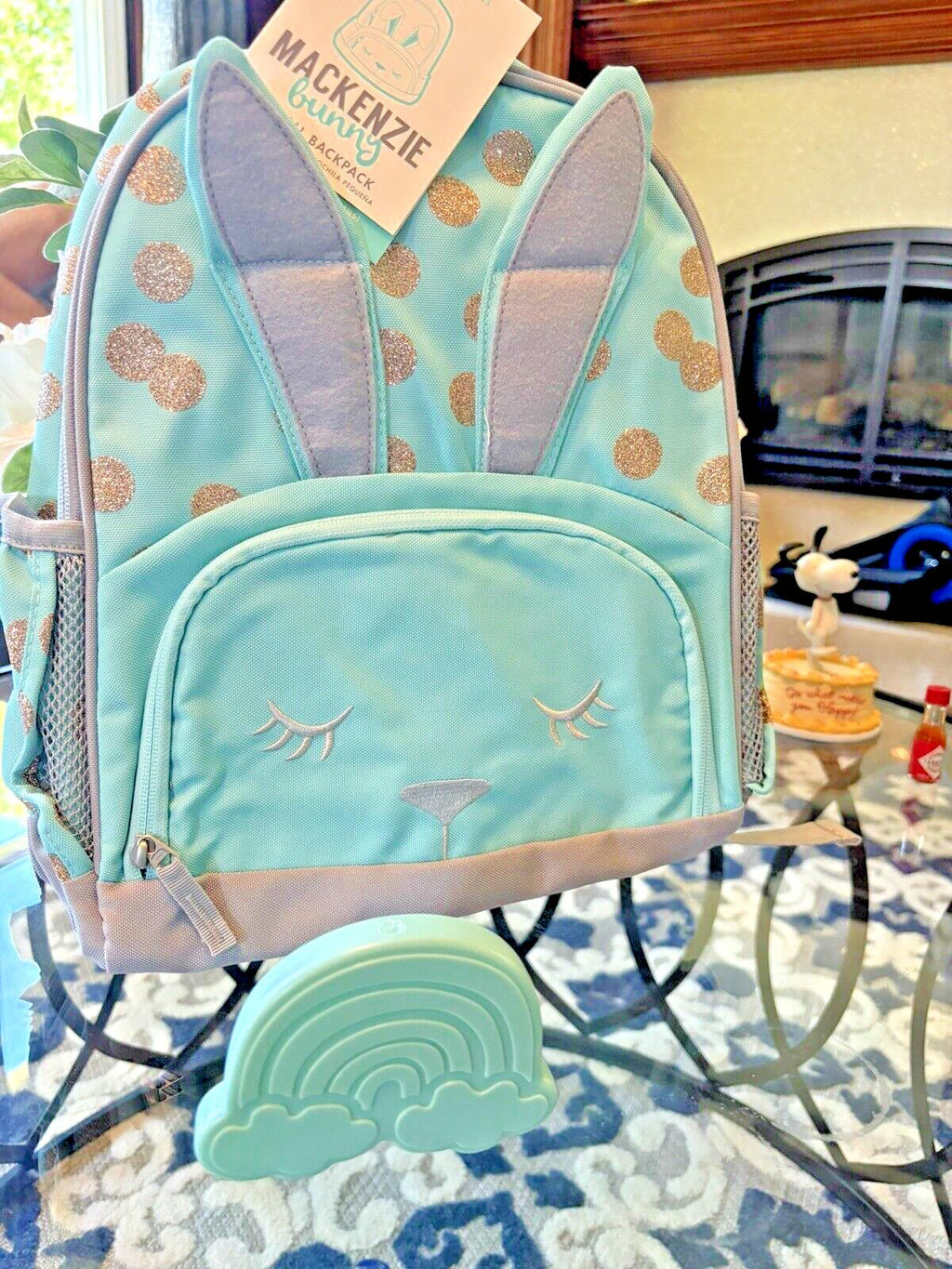 Pottery barn school kids School glitter BACKPACK rainbow travel Bag Girl kid?? .