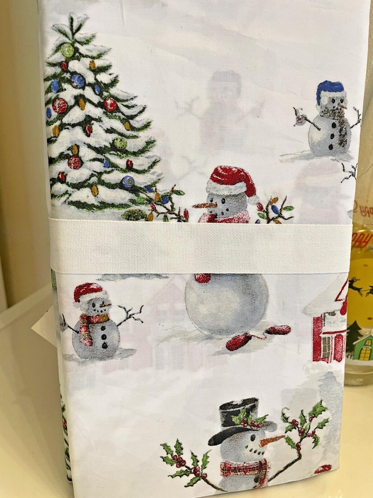 Pottery Barn Christmas Snowman village holiday country santa pillowcase SET 2