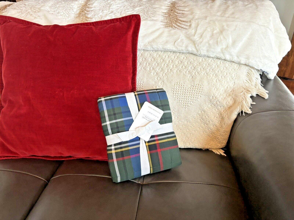 Pottery Barn Plaid Stewart Disney Pillow cover sham holiday Christmas Kid