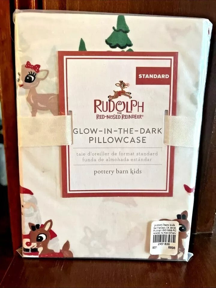 Disney Pottery Barn Grinch Rudolph Christmas pillowcase Dr Seuss Holiday Gift y