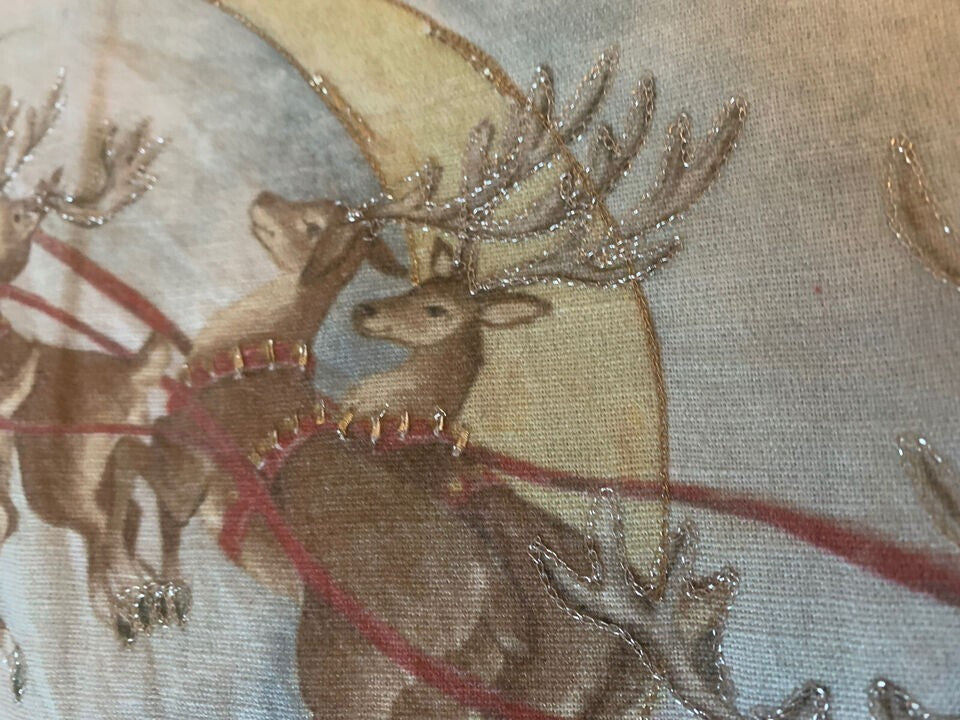 Pottery Barn Christmas NOSTALGIC SANTA SLED Pillow Cover 20 Holiday gift Party n