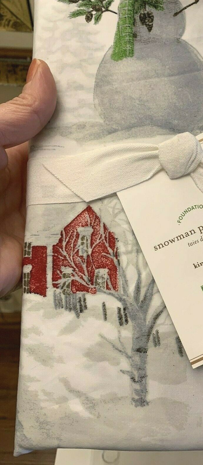 Pottery Barn Christmas Snowman village holiday country santa pillowcase SET 2