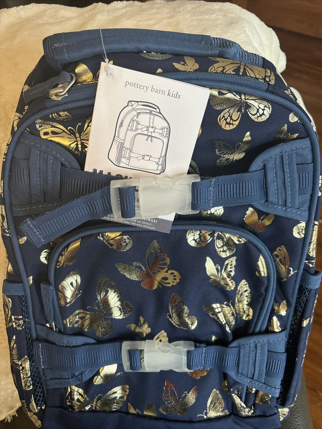 Pottery barn Disney School LARGE BACKPACK Glitter Travel Garden bag?? .