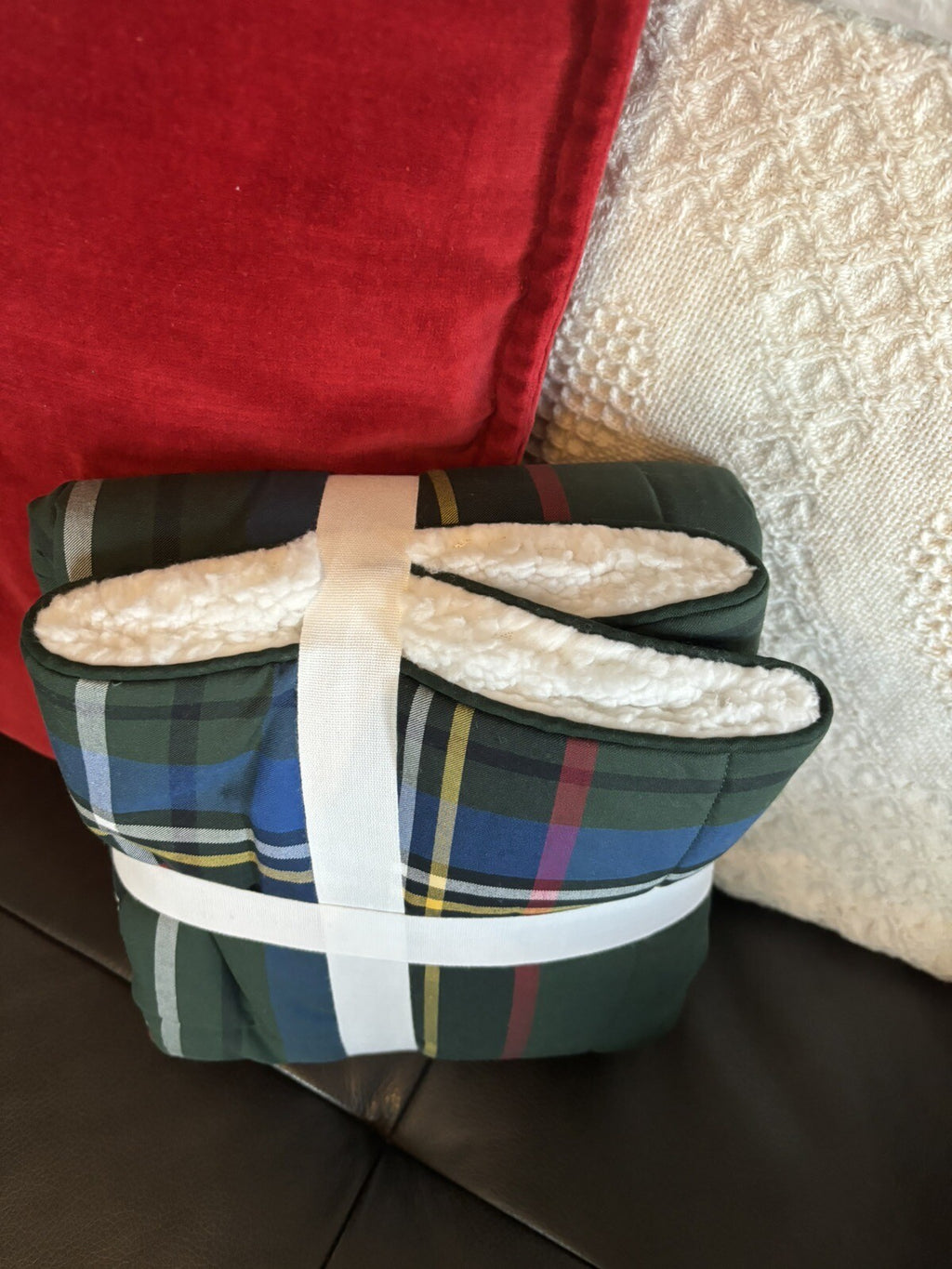 Pottery Barn Plaid Stewart Disney Pillow cover sham holiday Christmas Kid