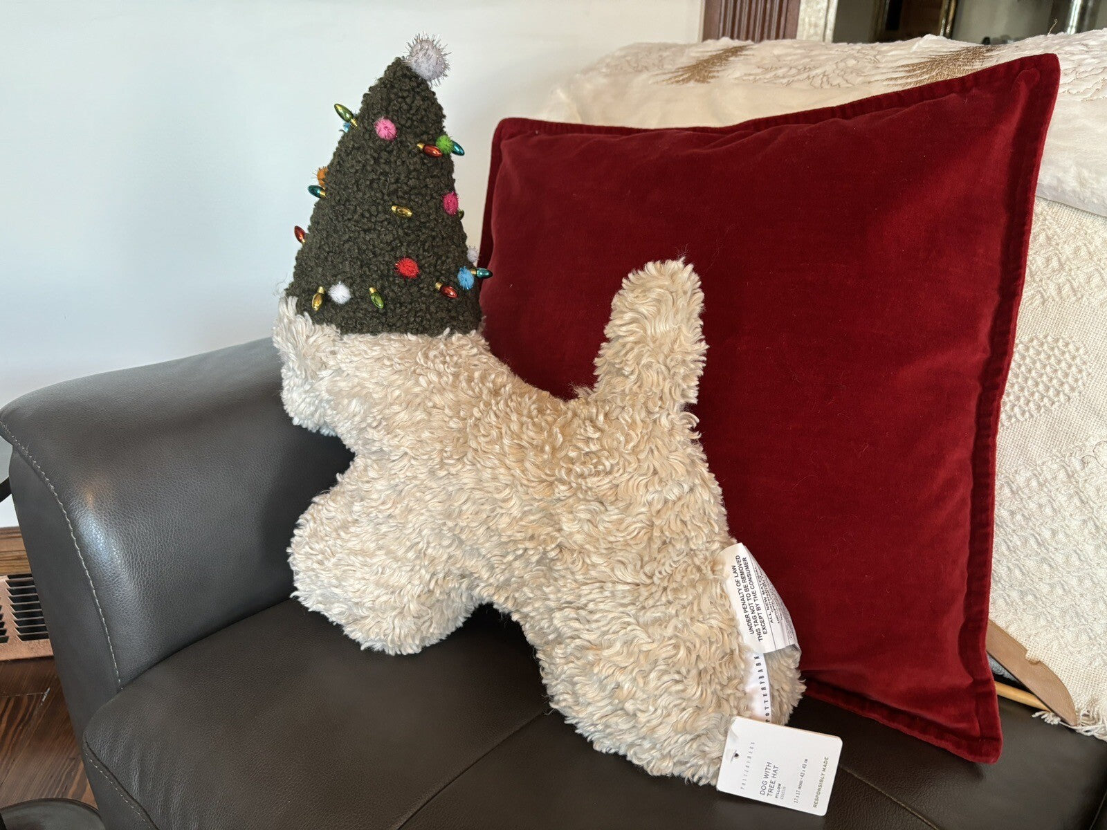 Pottery Barn Disney Holiday pillow gift party Dog Birthday teen plaid lab dorm -