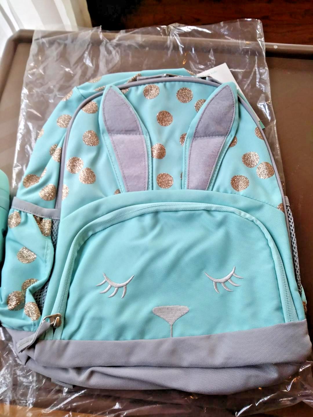 Pottery barn school kids School glitter BACKPACK rainbow travel Bag Girl kid?? .