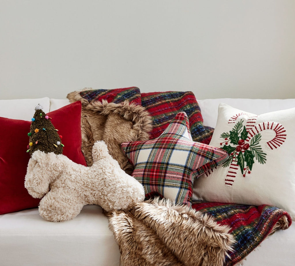 Pottery Barn Disney Holiday pillow gift party Dog Birthday teen plaid lab dorm -