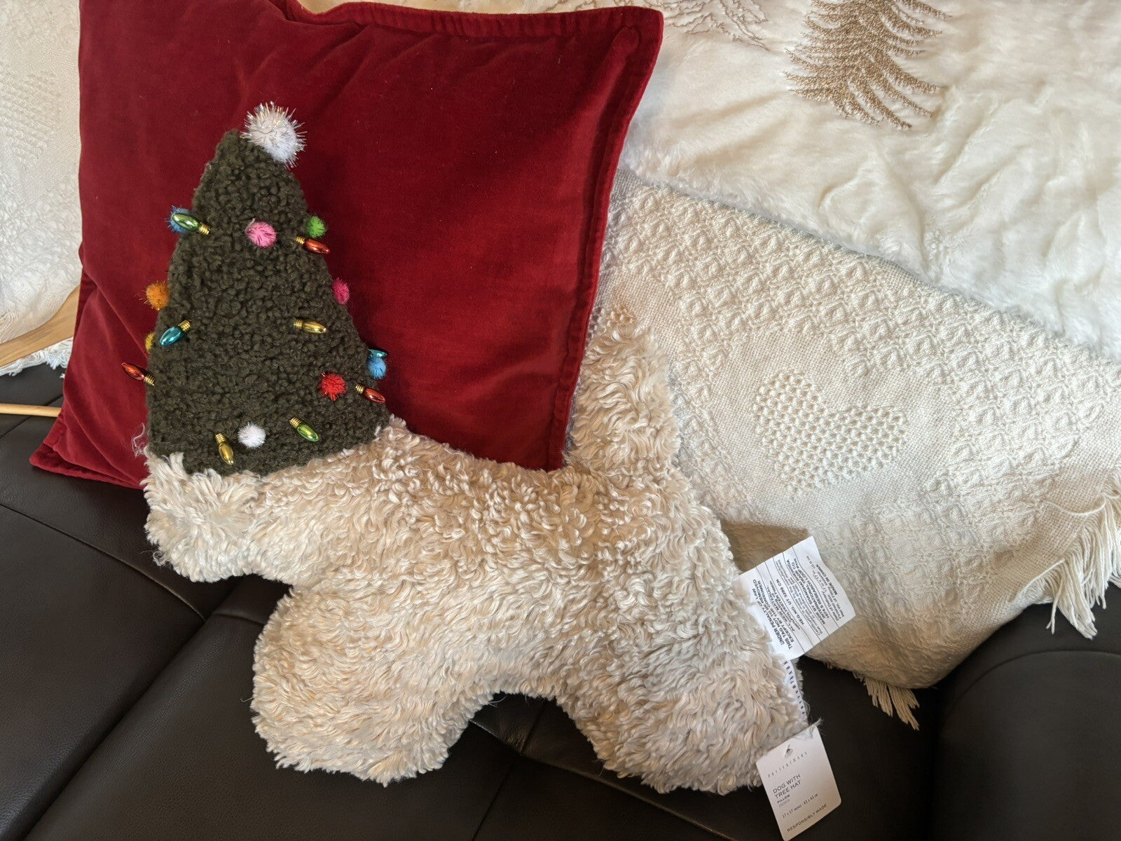 Pottery Barn Disney Holiday pillow gift party Dog Birthday teen plaid lab dorm -