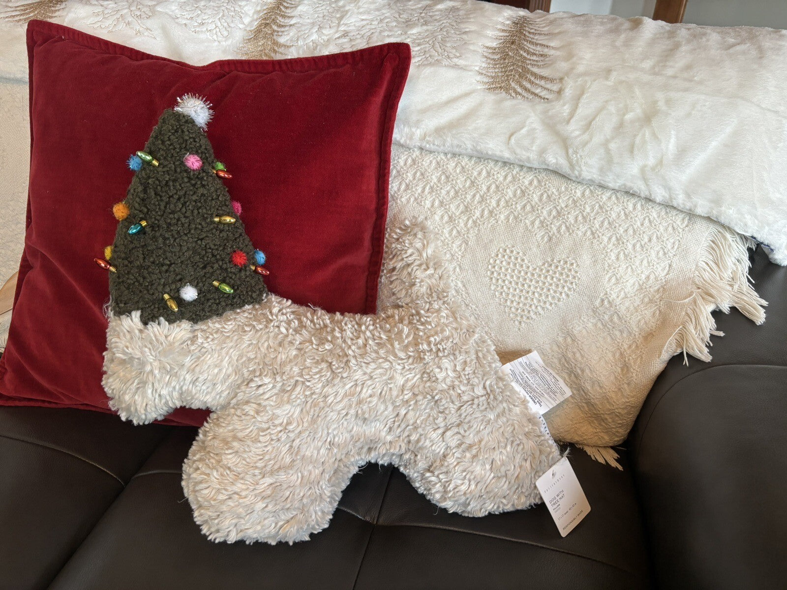 Pottery Barn Disney Holiday pillow gift party Dog Birthday teen plaid lab dorm -