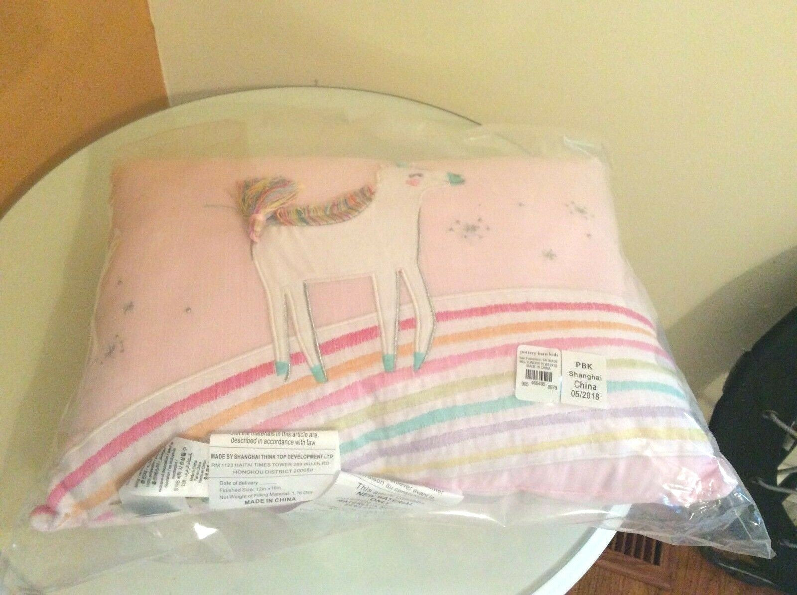 pottery barn Unicorn rainbow Disney pillow school girl birthday holiday gift =