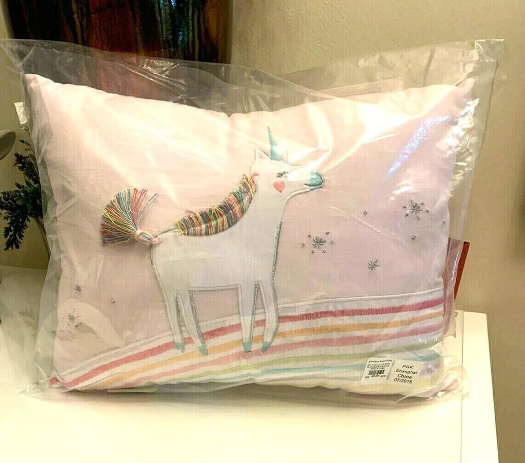 pottery barn Unicorn rainbow Disney pillow school girl birthday holiday gift =