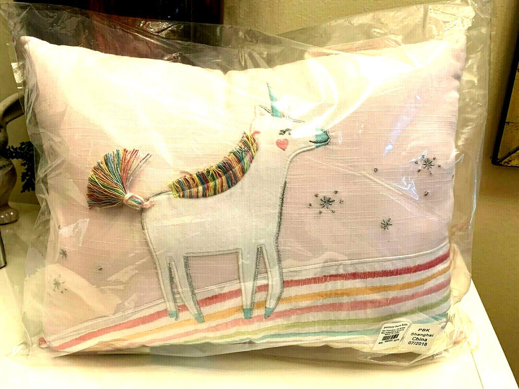 pottery barn Unicorn rainbow Disney pillow school girl birthday holiday gift =